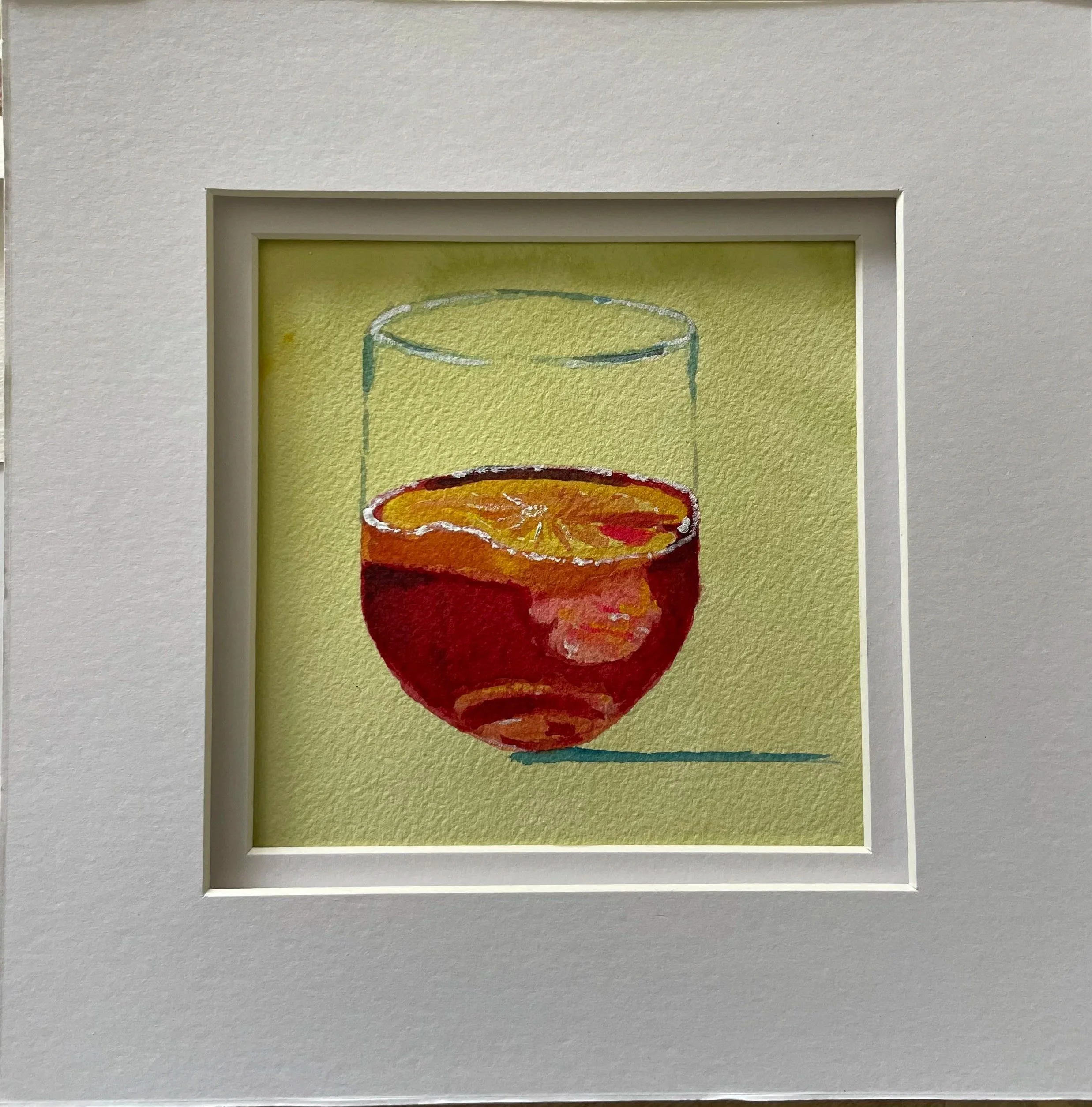 Aperol Spritz Watercolor 8x8 $65