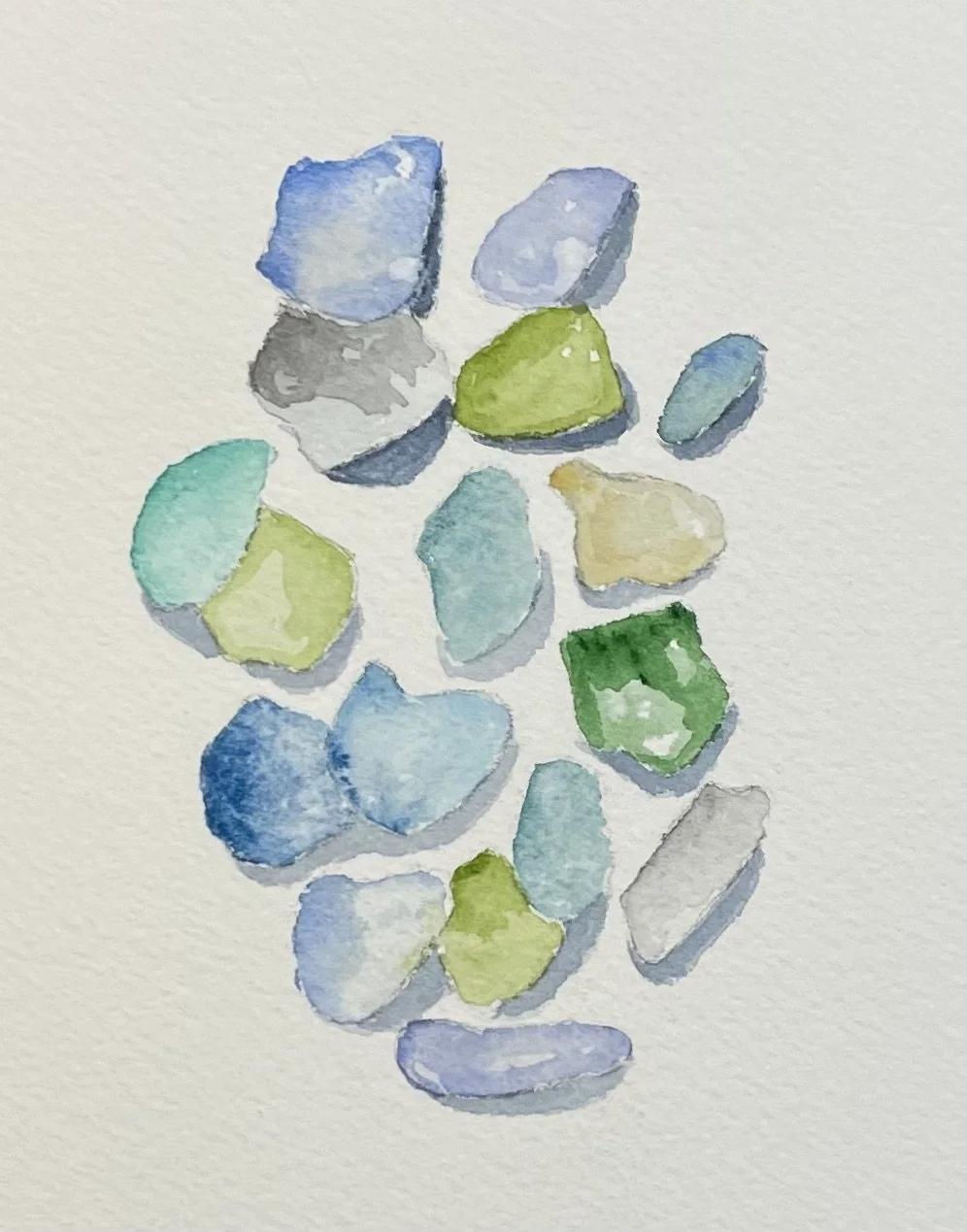 Seaglass 7x12 Watercolor