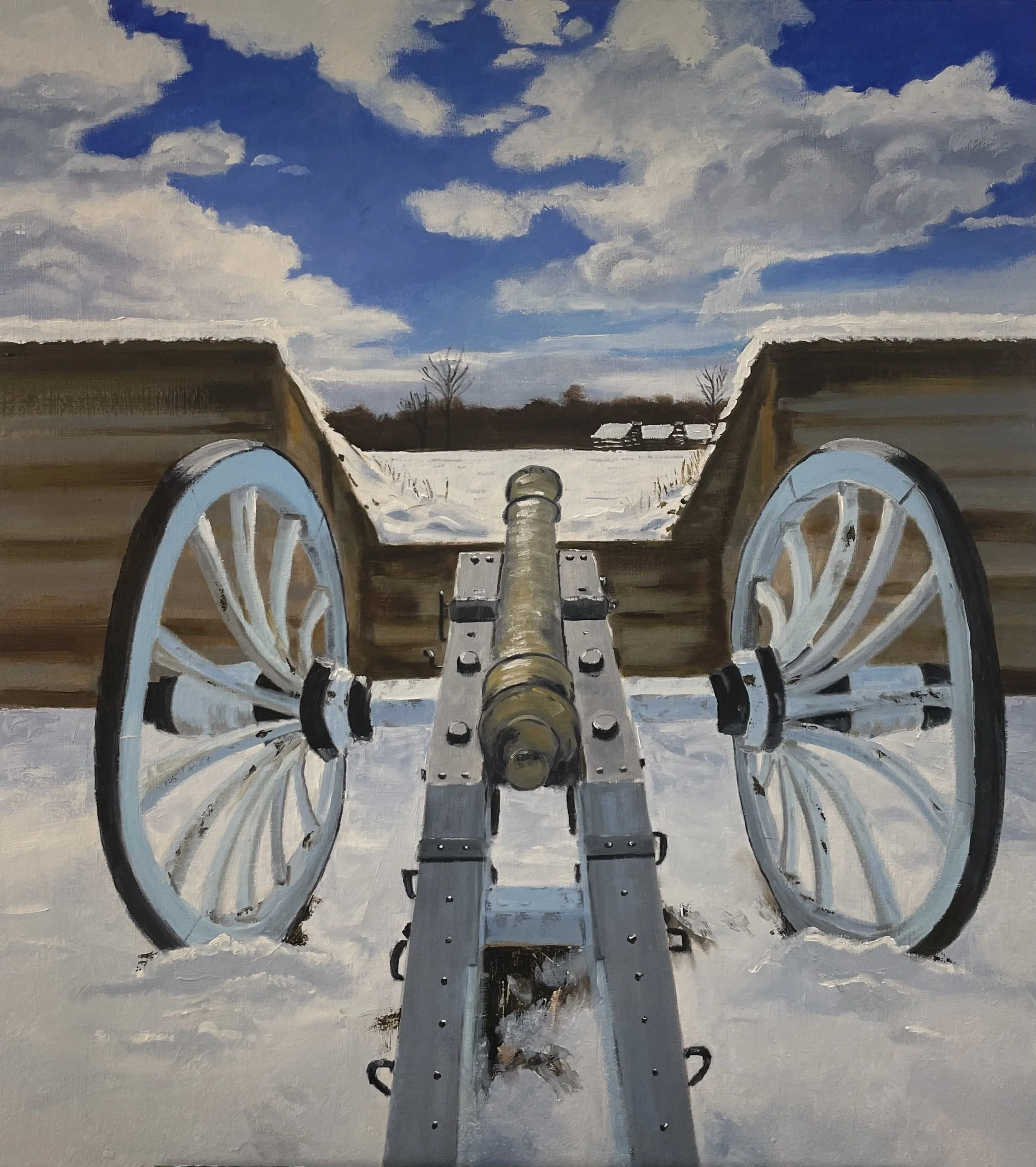 Silent Sentinel in the Snow 27x30 Oil