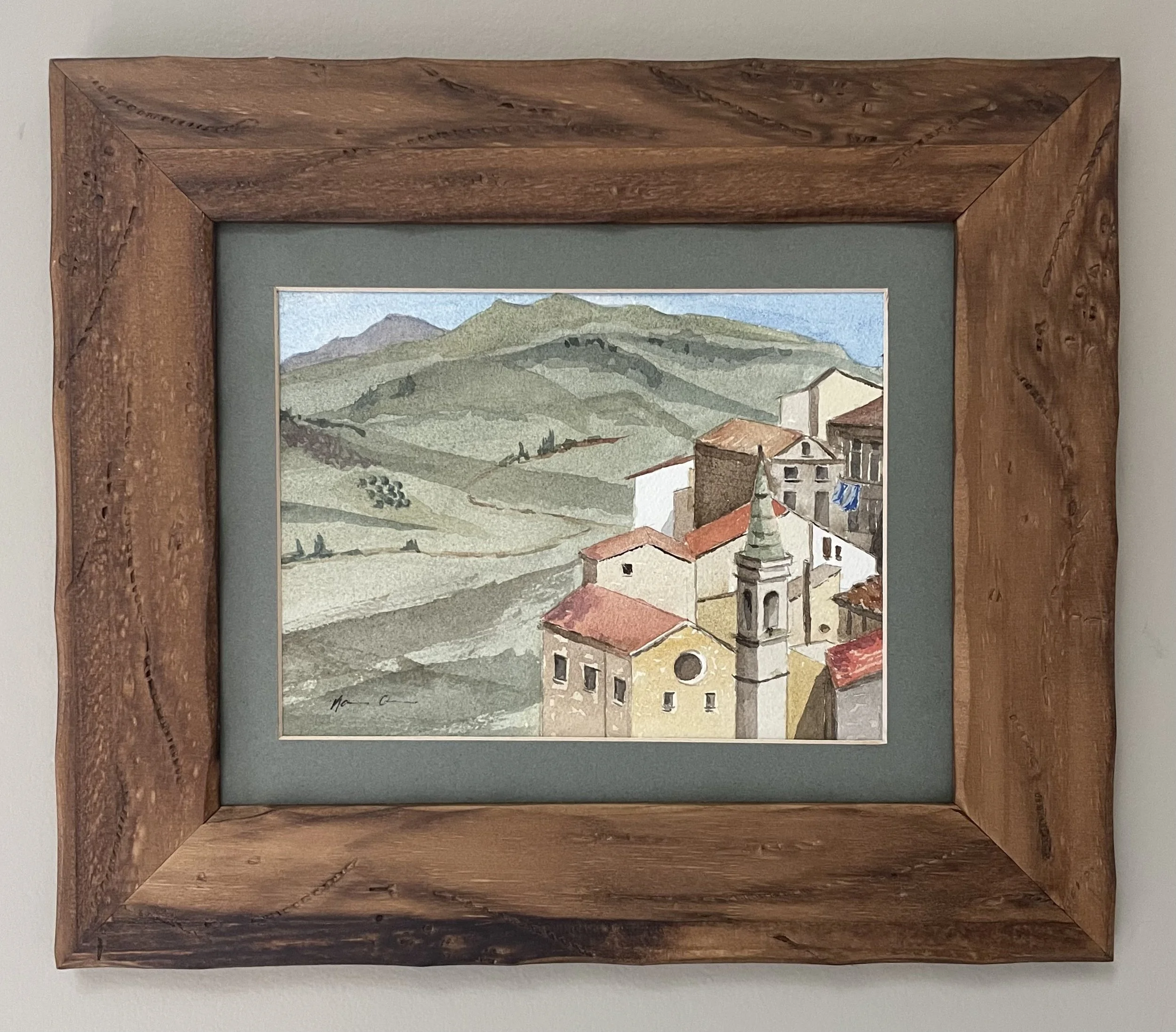 Gangi Rooftops Watercolor 8x10 $160