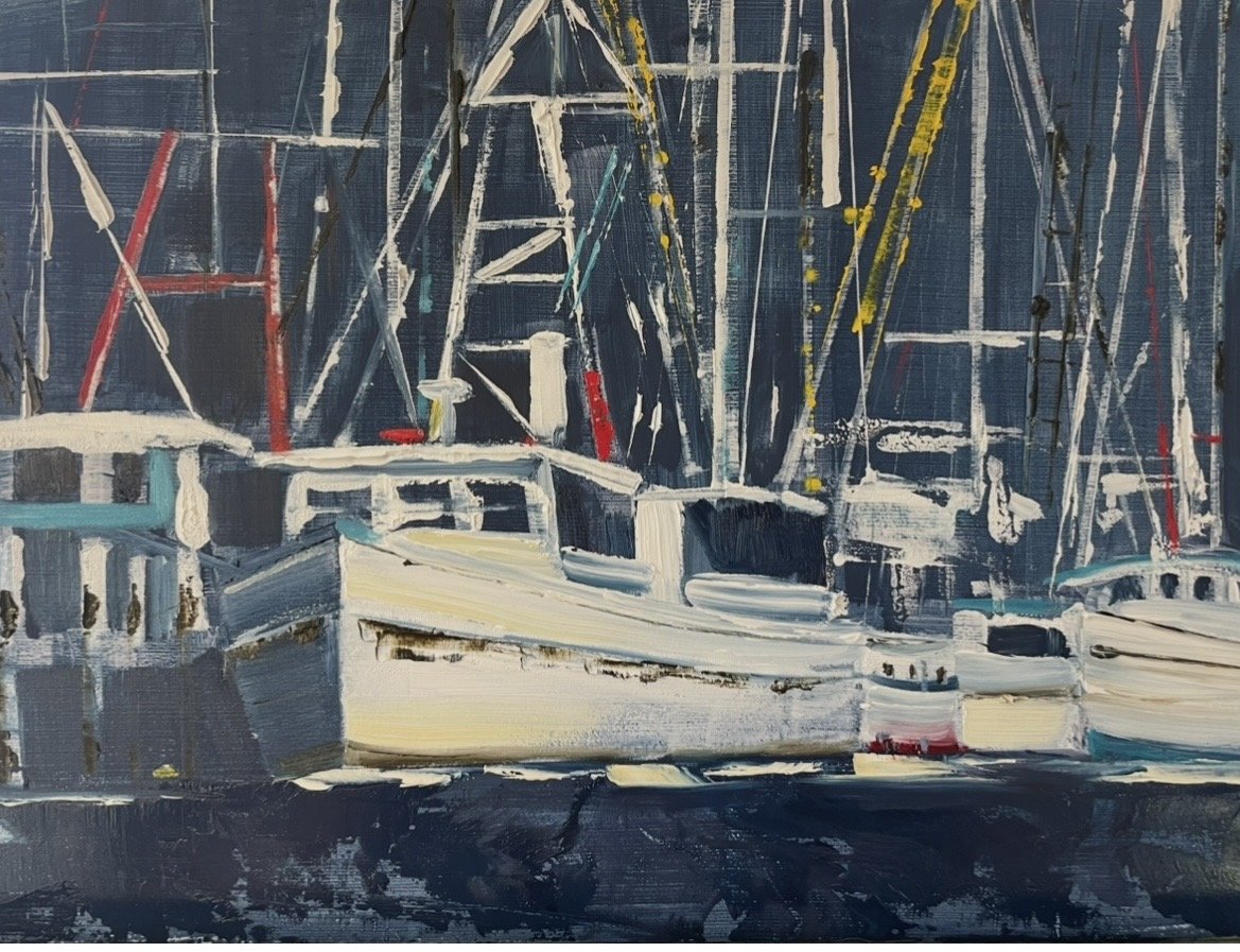 Harbor Frenzy 9x12 Oil