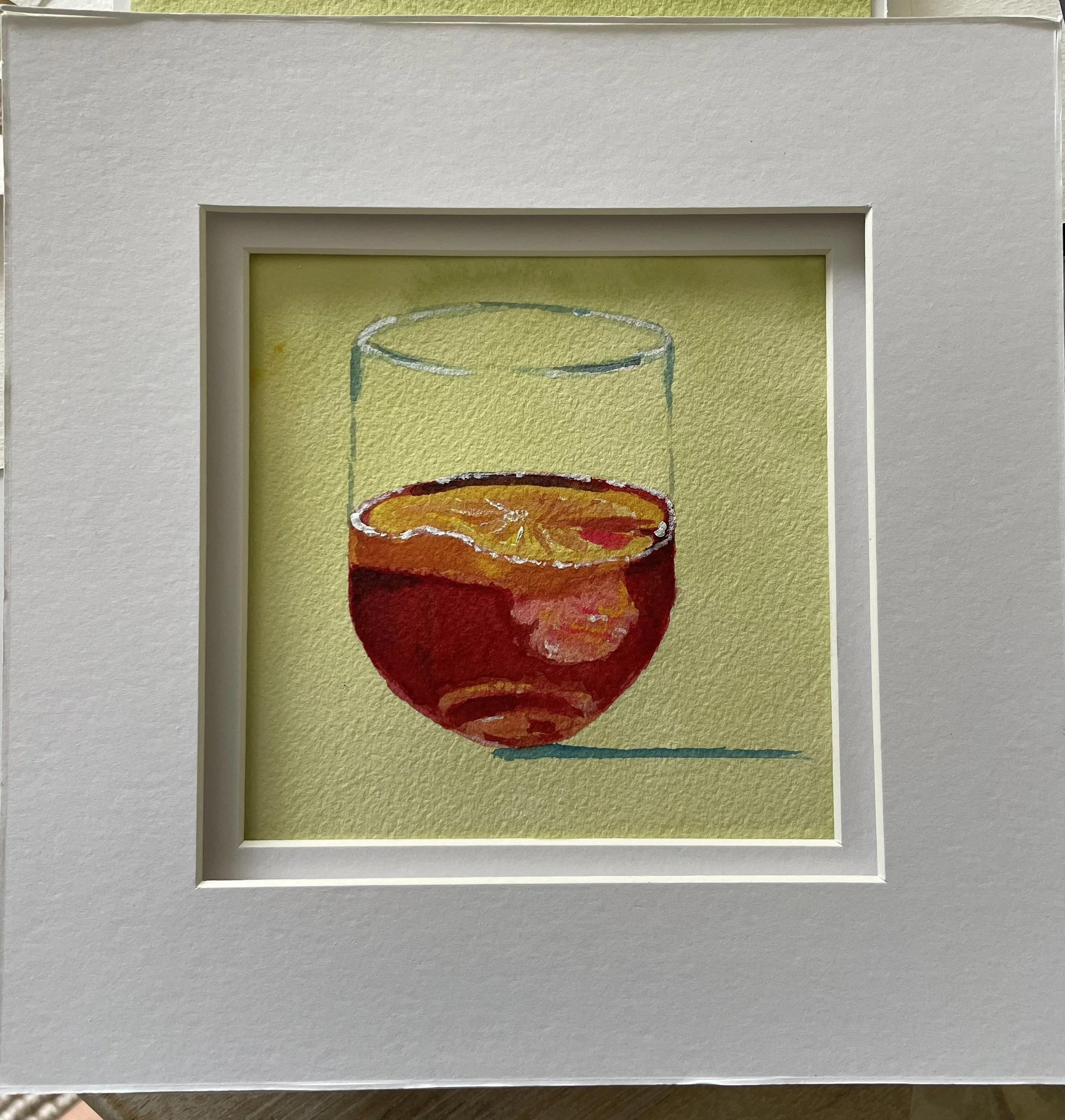 Aperol Spritz Watercolor 8x8 $65