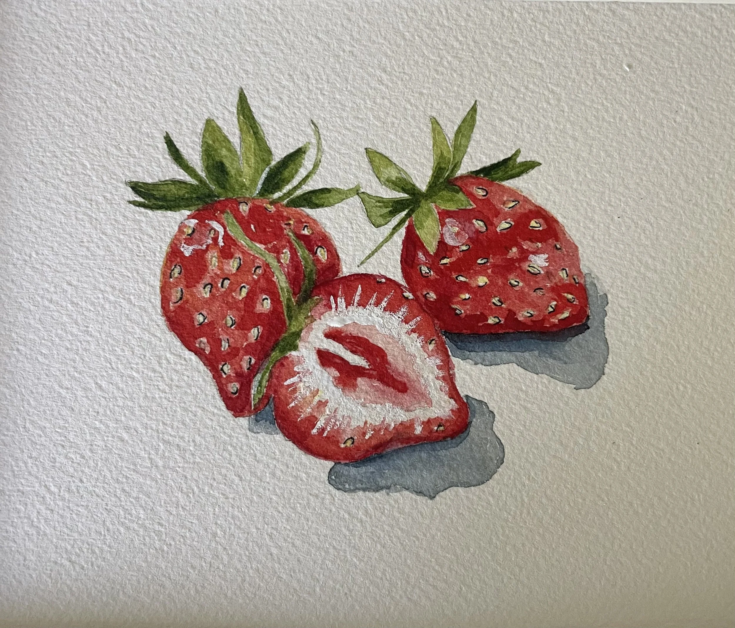 Strawberries Watercolor 8x10 $140 