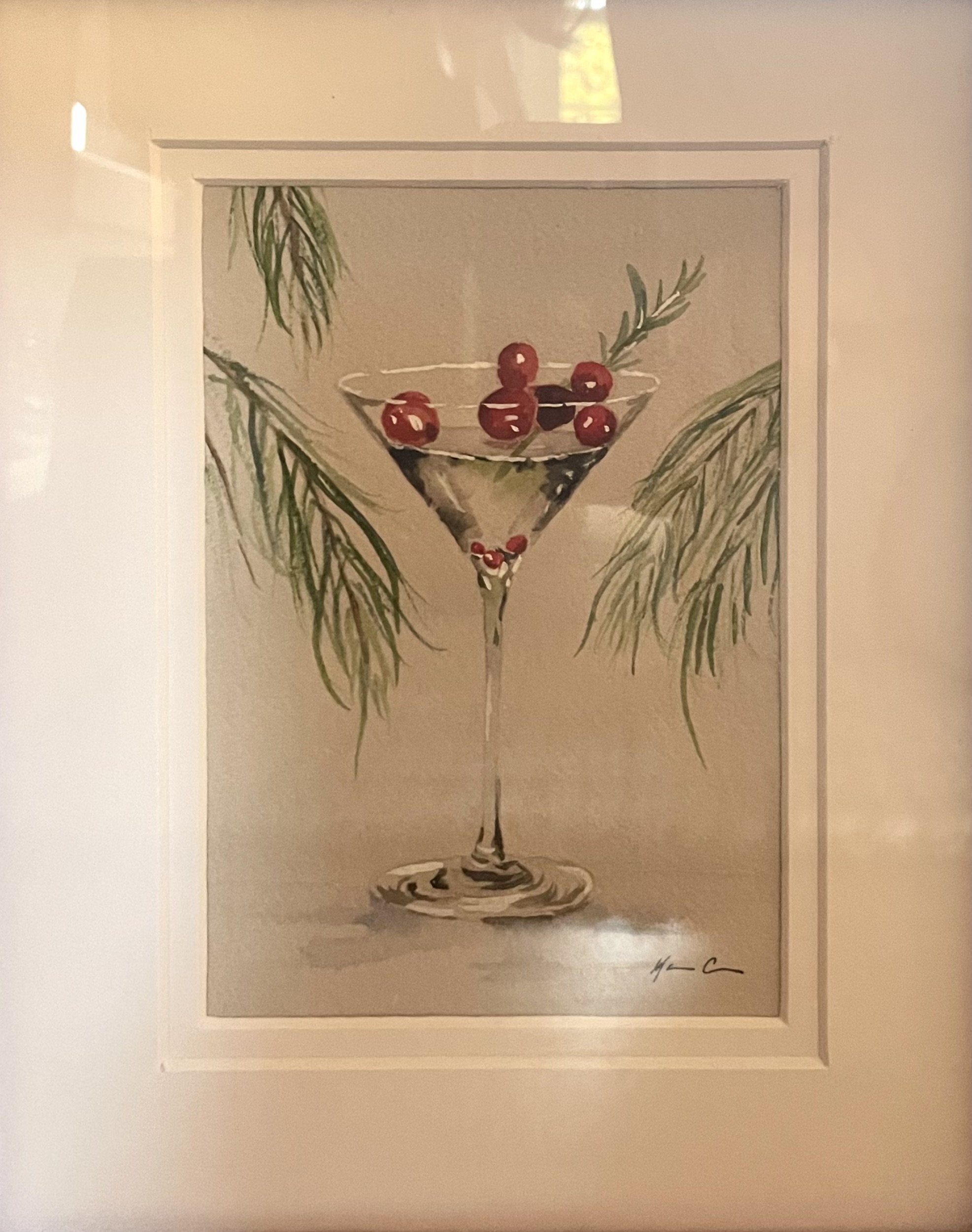 Cranberry Martini Watercolor 8x10 $80