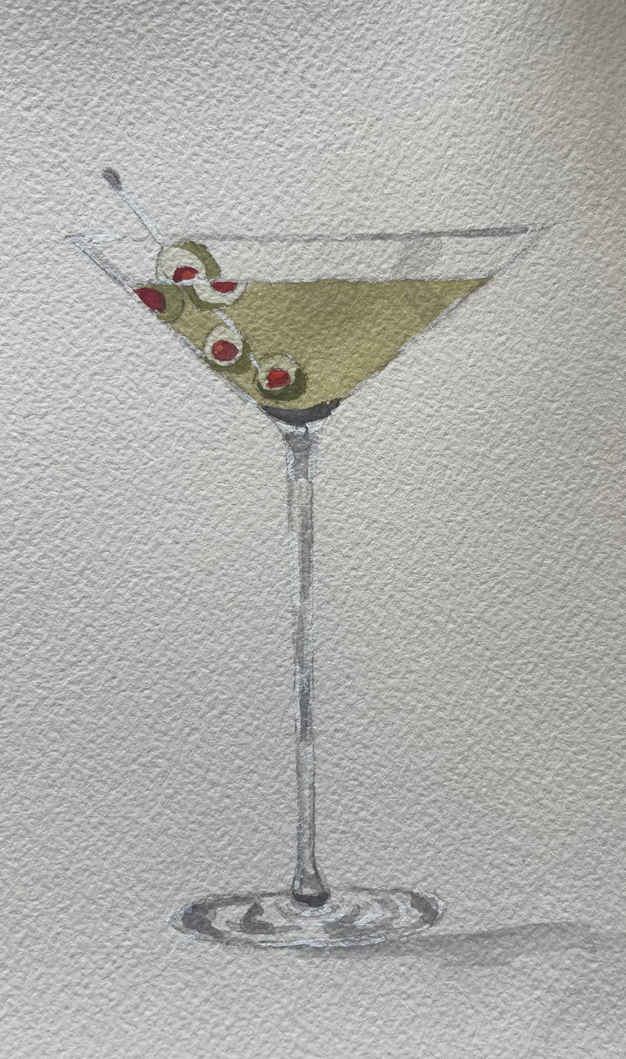 Filthy Martini Watercolor 8x10