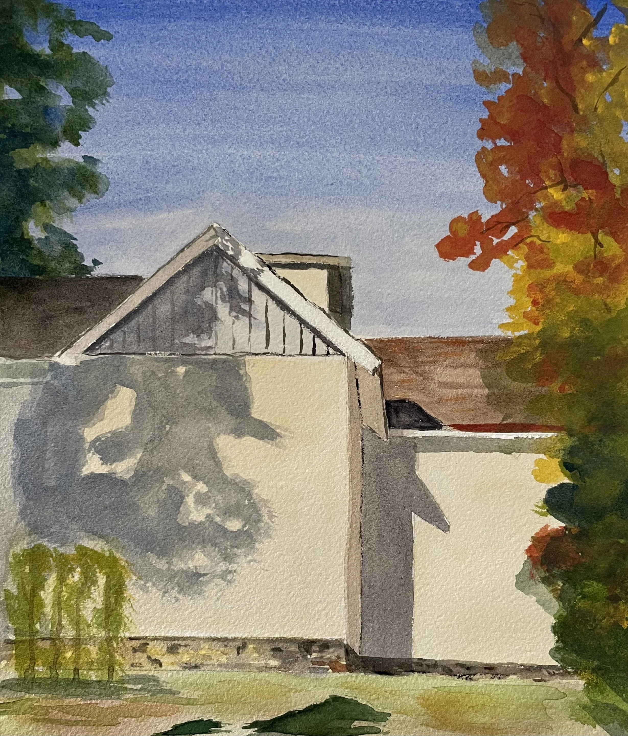 Neighborhood Shadow Watercolor 11x14 $190