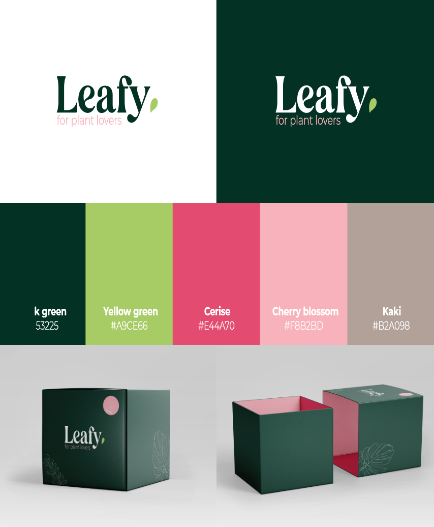 Logo, couleurs et packaging de Leafy