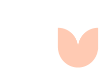 A simple illustration of a pink tulip flower with a light pink background.