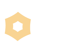 Black stylized globe icon with a yellowish ring around it