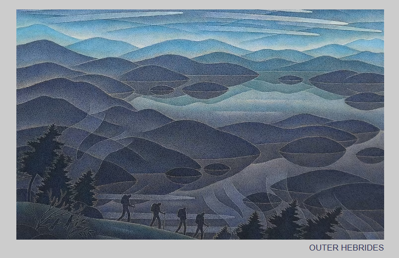 Art by David Utiger depicting the Outer Hebrides