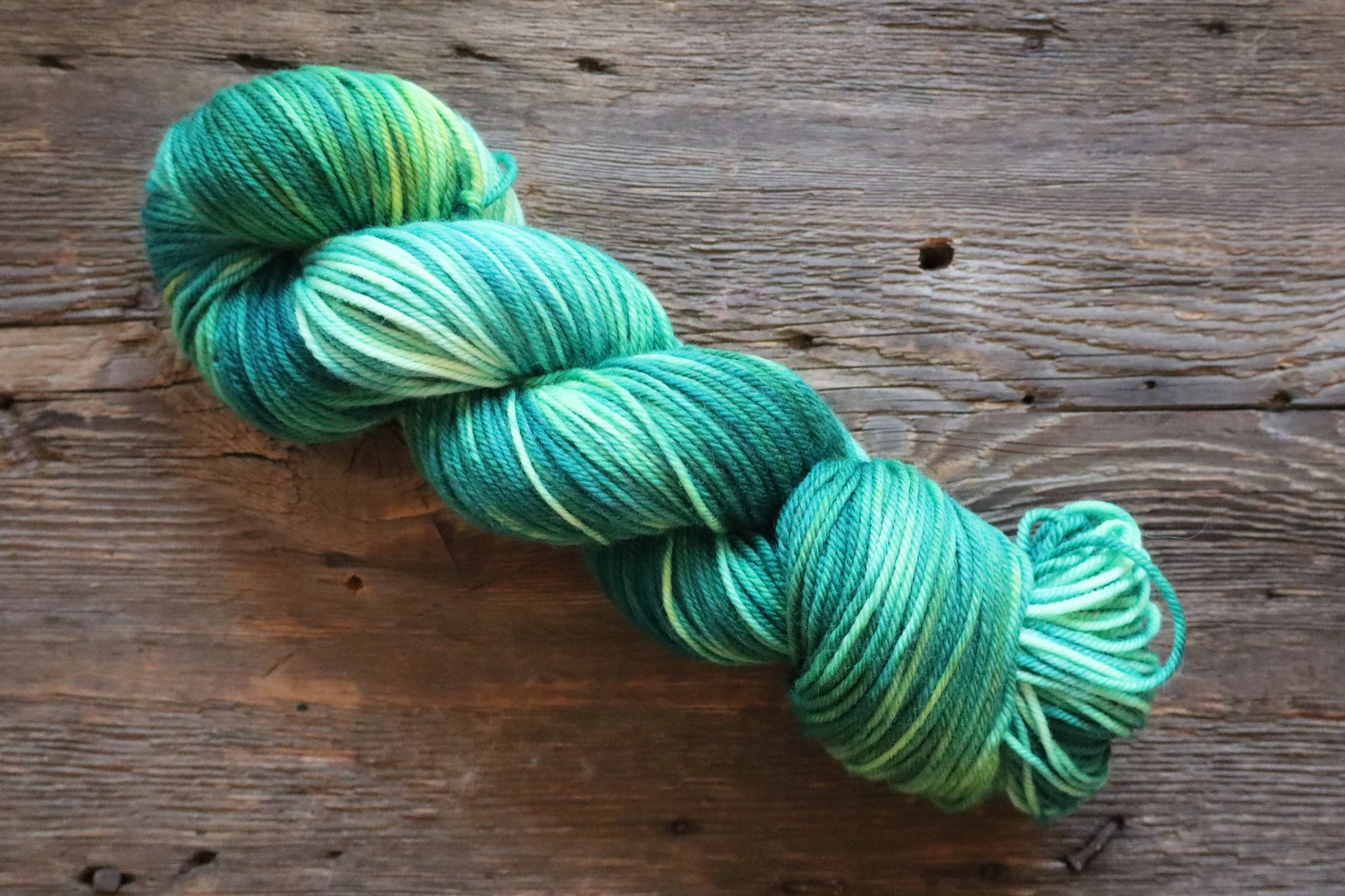 Make Me - bold green variegated colorway - Wicked Nice Yarn