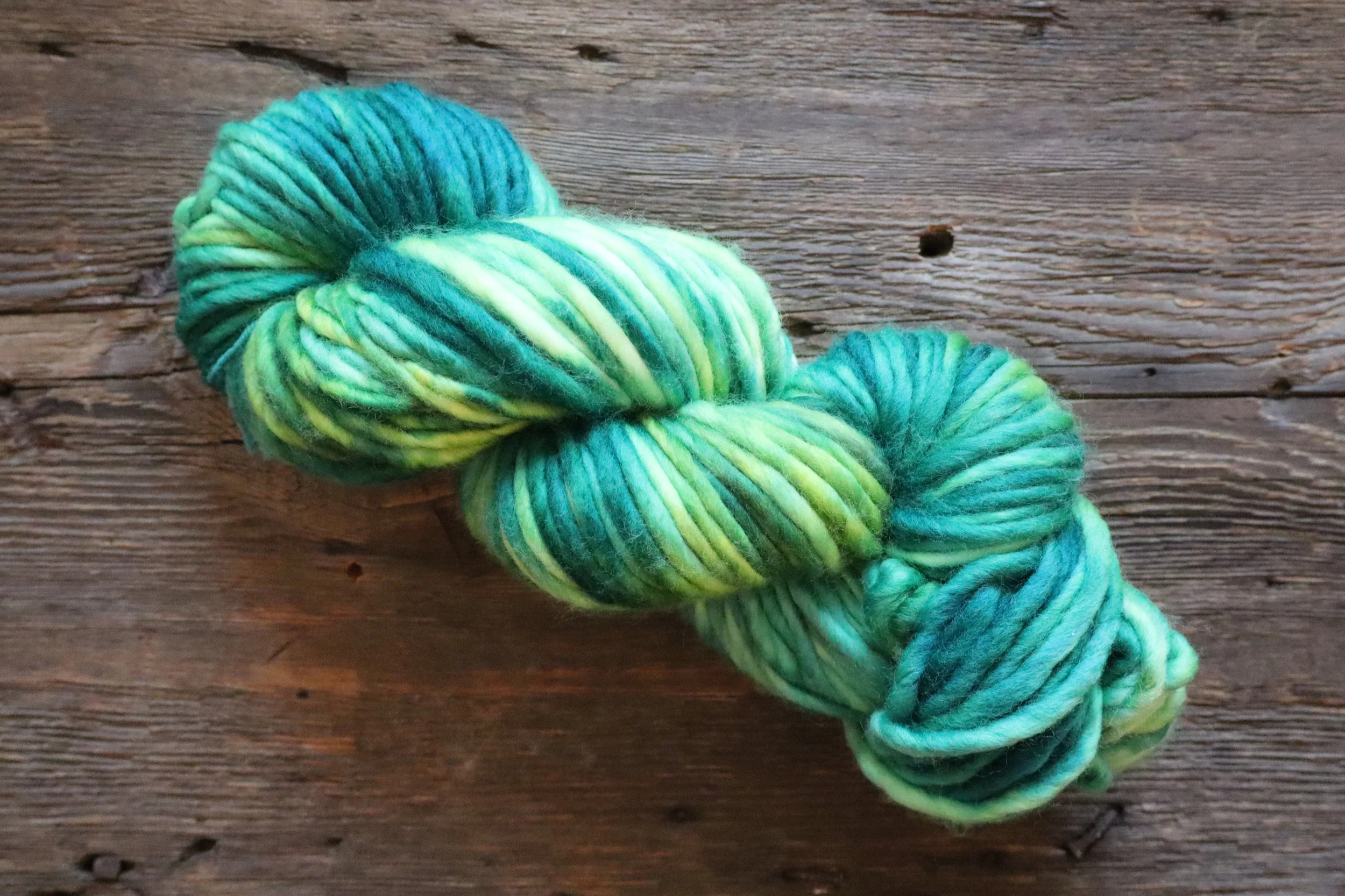 Make Me - bold green variegated colorway - Softer Than Soft Bulky
