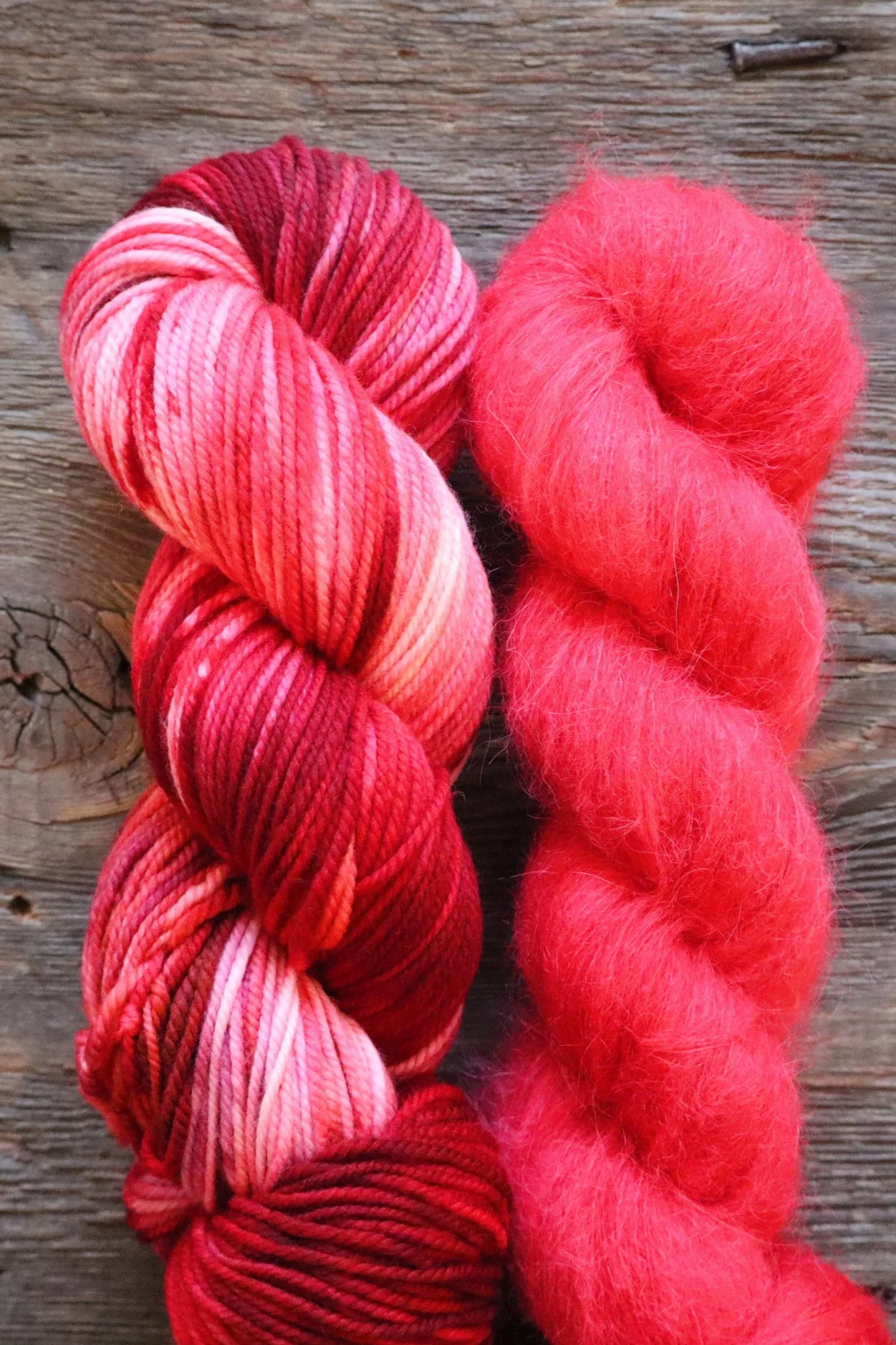 Hot Take paired with a skein of R.E.D. v2a