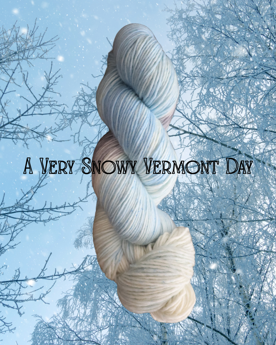 The pale blues and soft grays of a winter snow on these soft skeins.