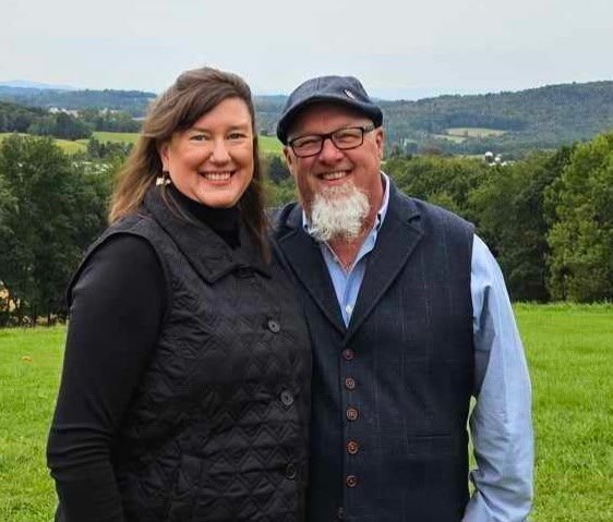 Brian & Vicky dressed up for a wedding!