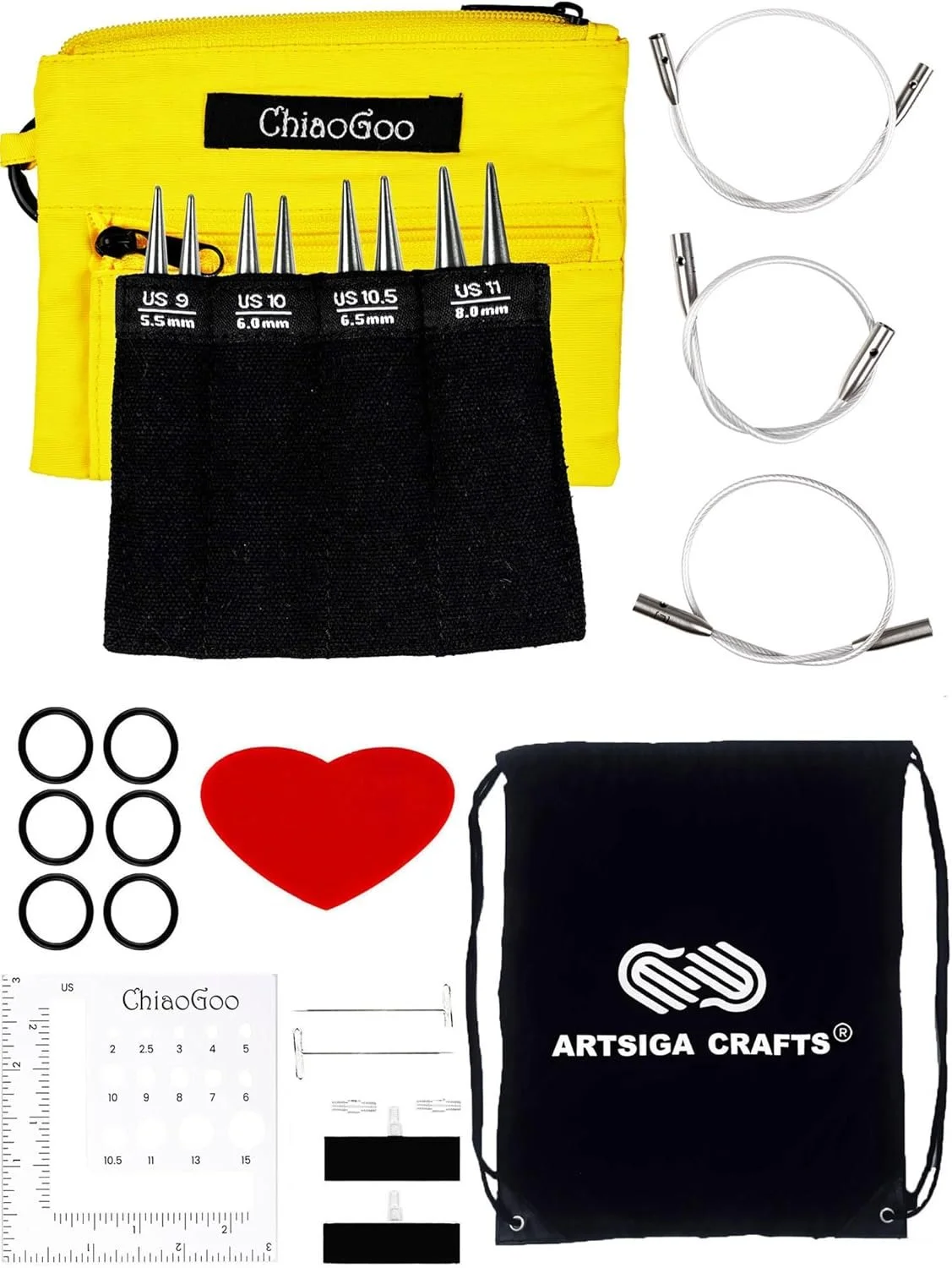 Picture of an interchangeable knitting needle set