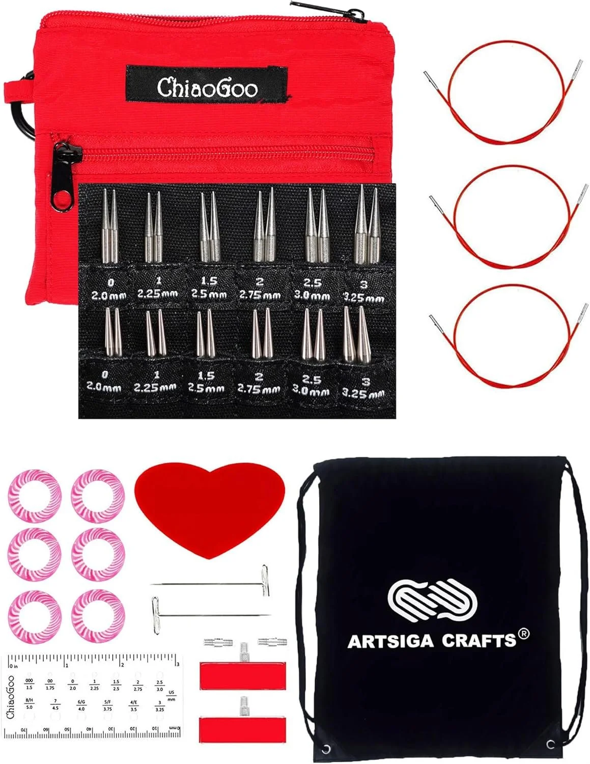 picture of interchangeable knitting needle set