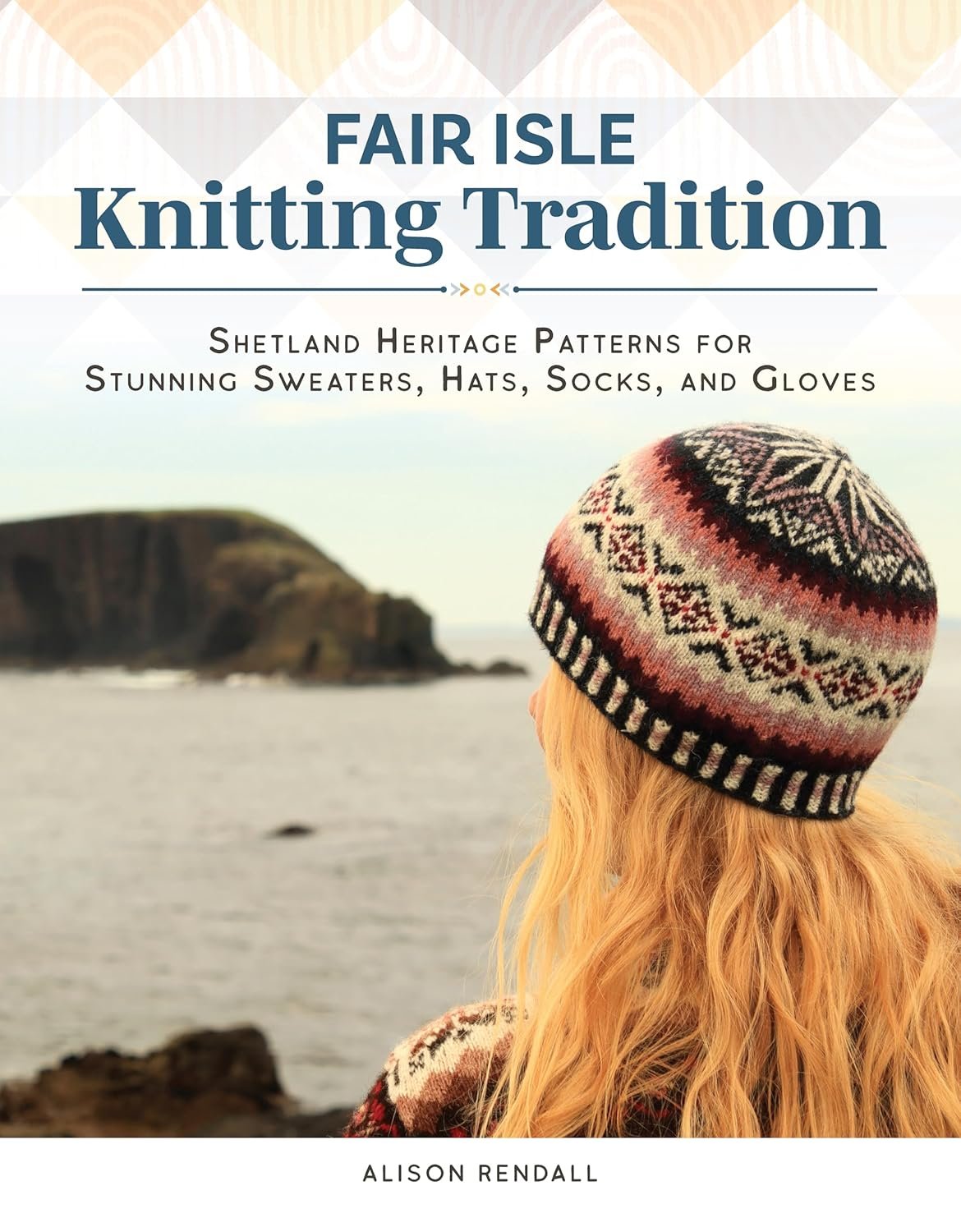 woman with a knit fair isle hat looking out at the ocean on the cover of this book