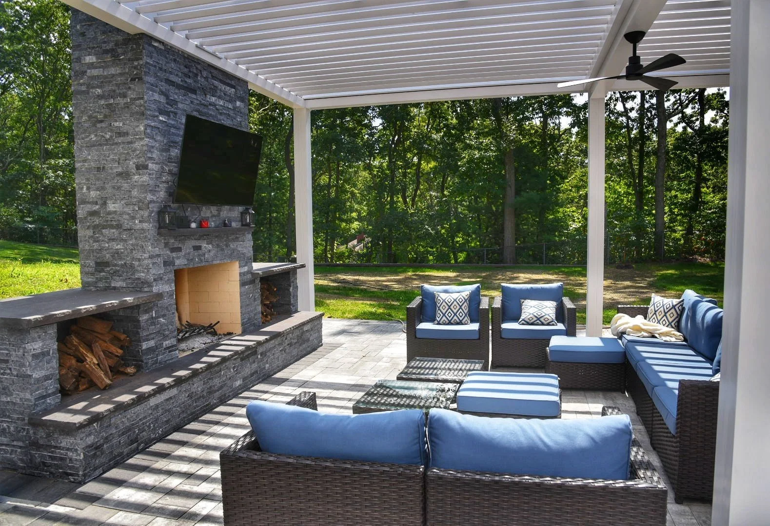 Cozy Up With a Rustic Masonry Outdoor Fireplace for Memorable Evenings in Long Island and Babylon, NY