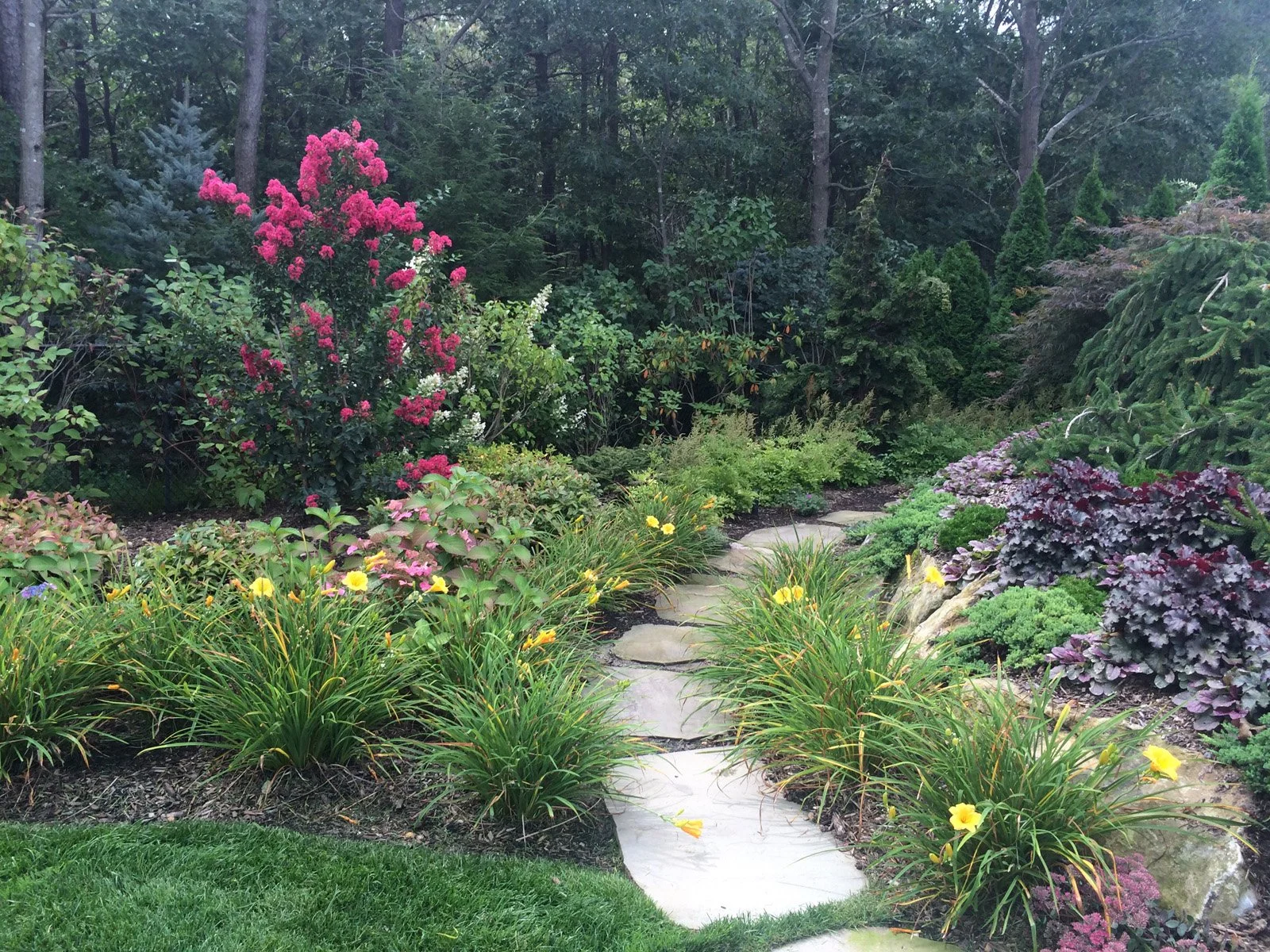 Landscape design with plantings in Long Island, NY​​​​​​​