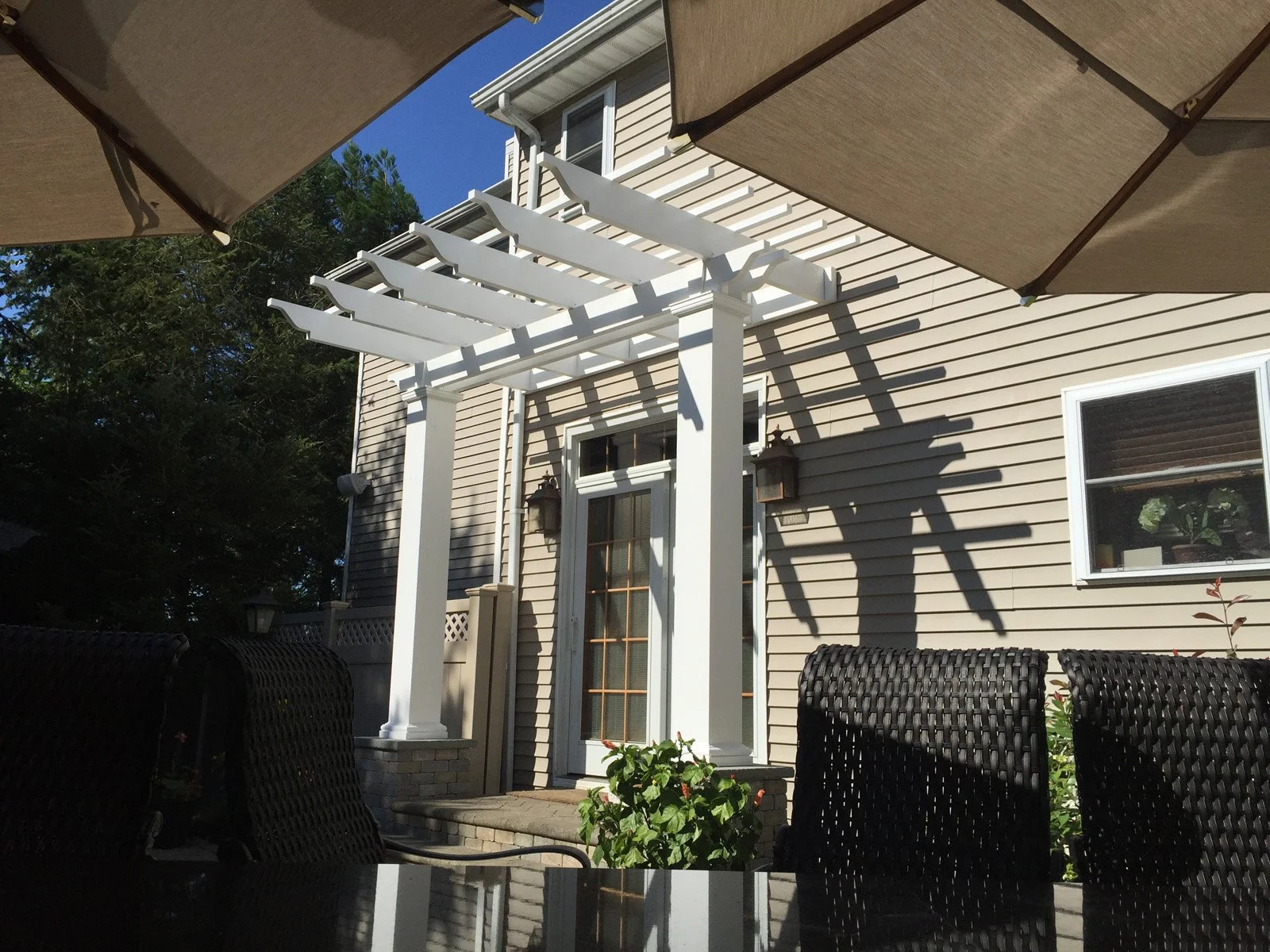 Landscape design with pergola in Long Island, NY