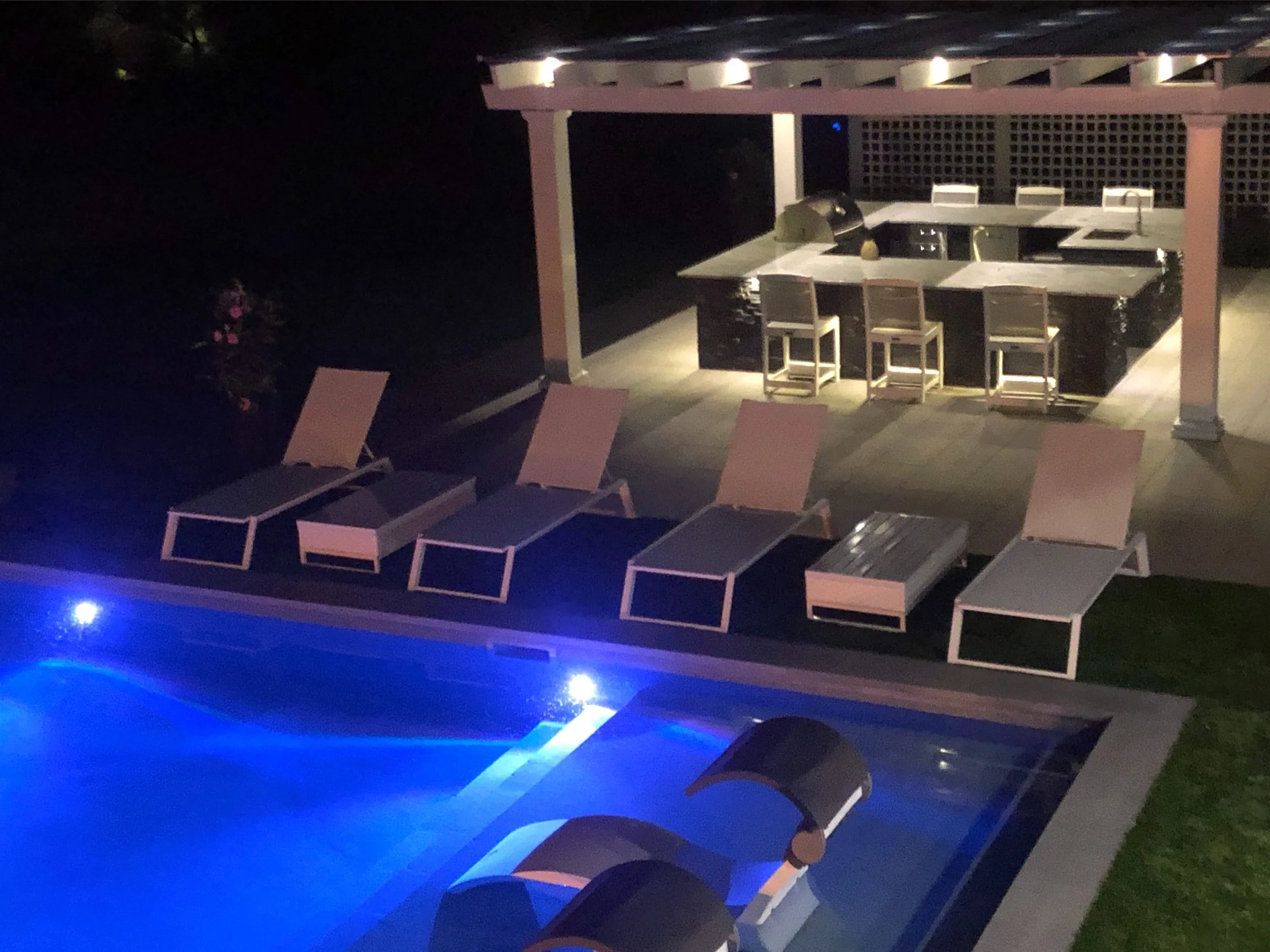 LED pathway lights creating clear nighttime circulation in Commack, NY