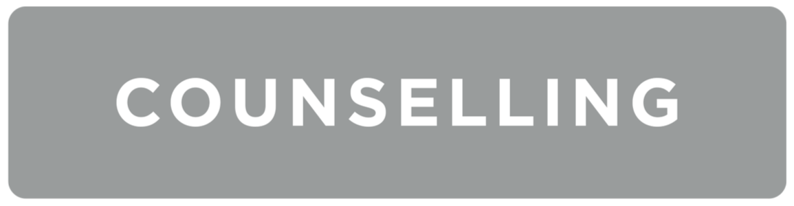 Gray rectangular sign with the word 'COUNSELLING' written in white, bold capital letters.