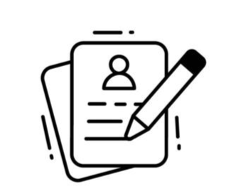 Icon of a resume with a pencil