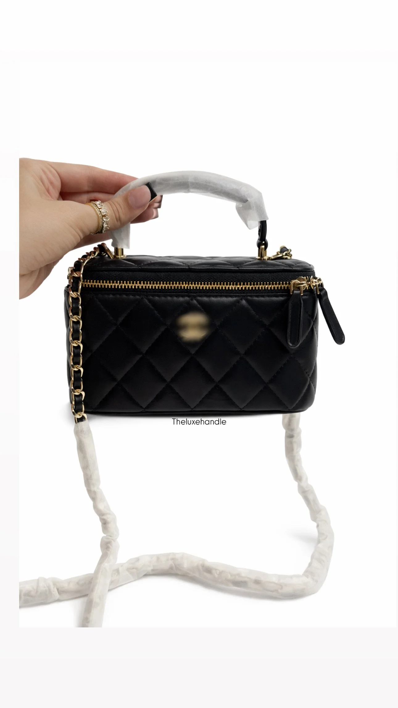 LARGE BLACK VANITY BAG