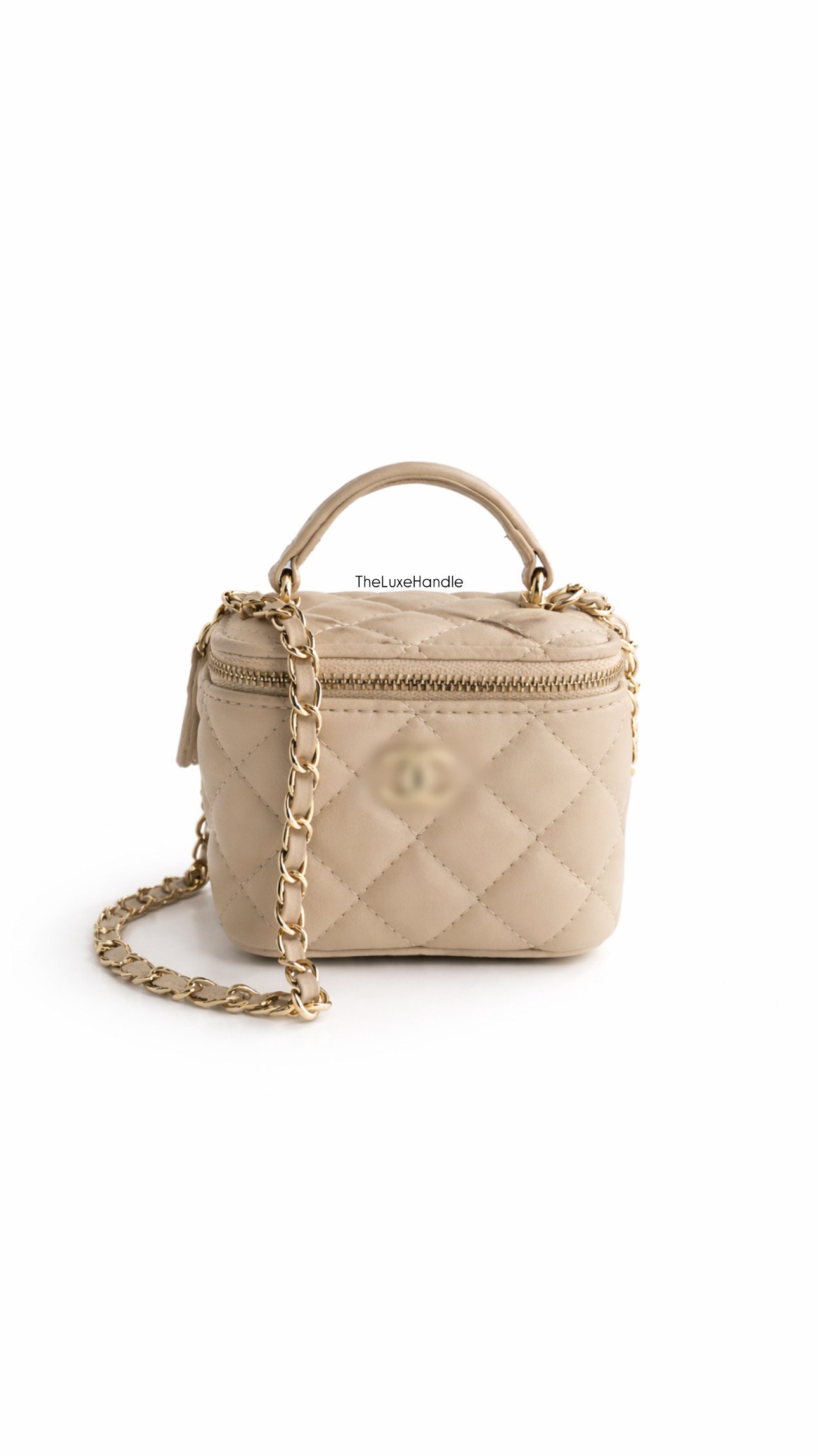 SMALL BEIGE VANITY BAG