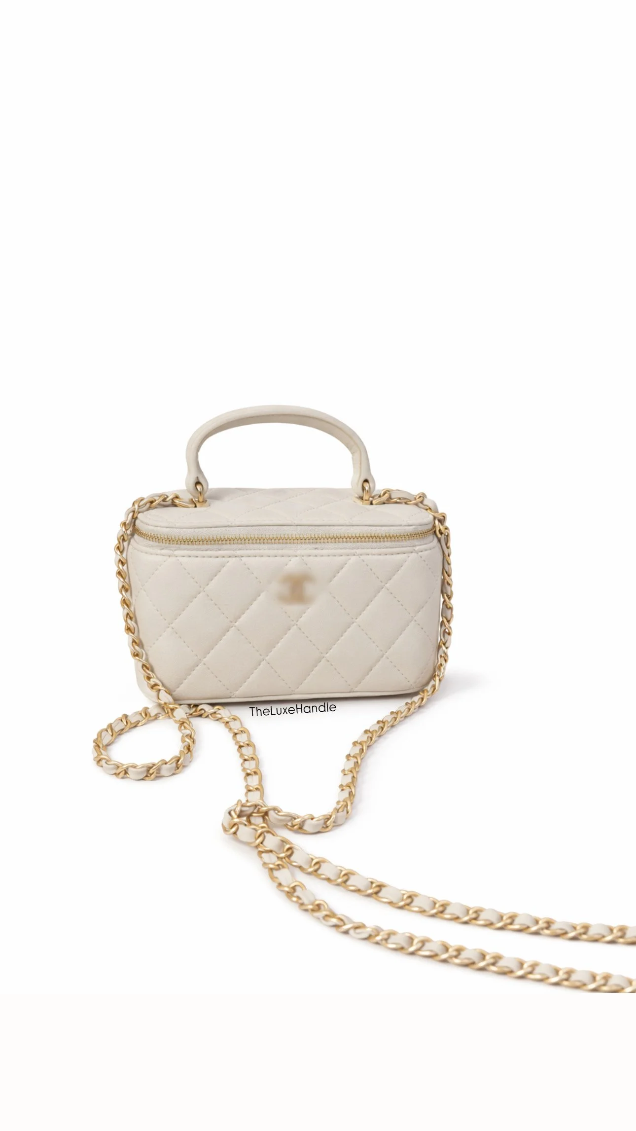 LARGE WHITE VANITY BAG