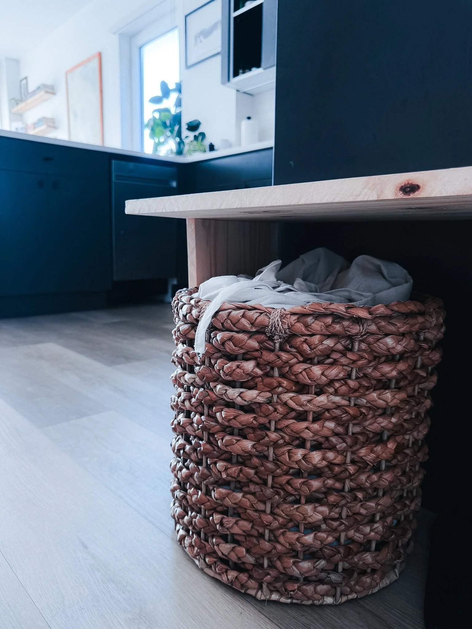 A woven basket.