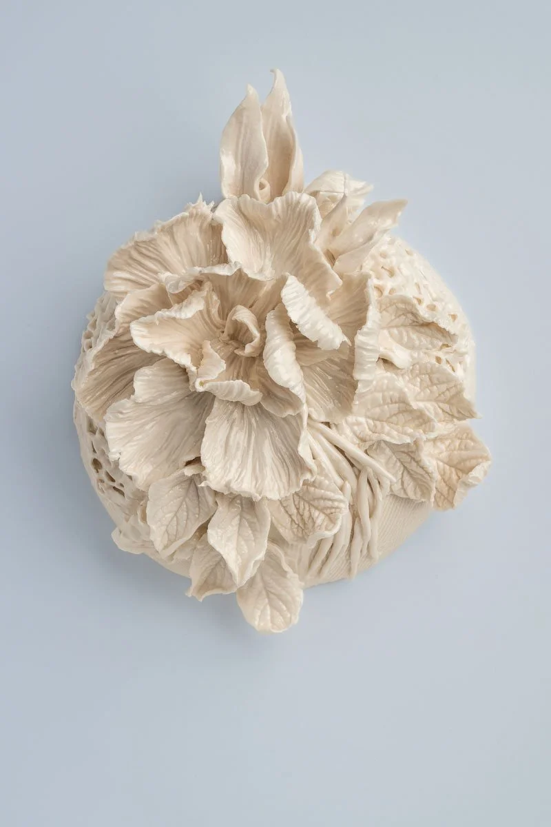 Vintage Rose Porcelain Wall Sculpture