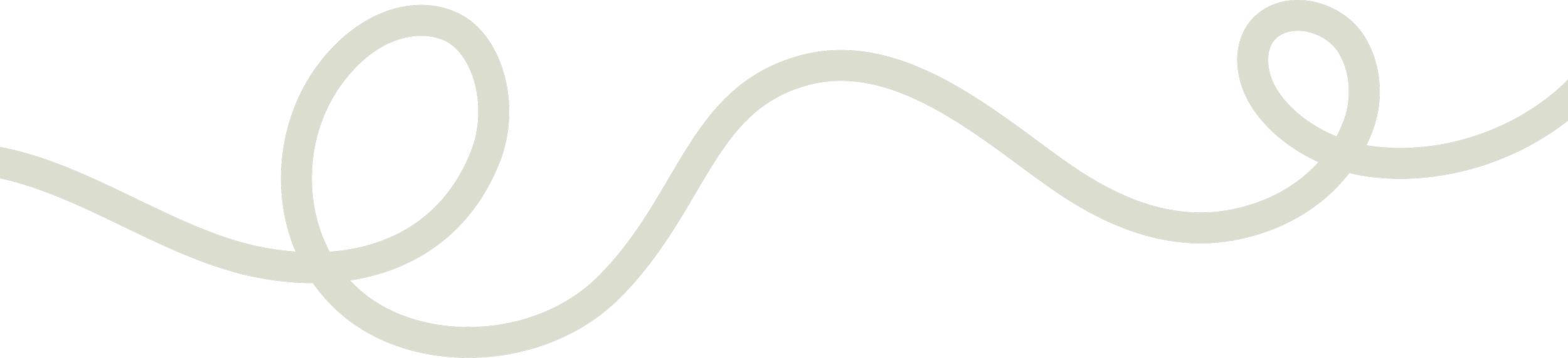 A stylized, beige-colored, continuous line drawing of a twisty, looping shape on a black background.