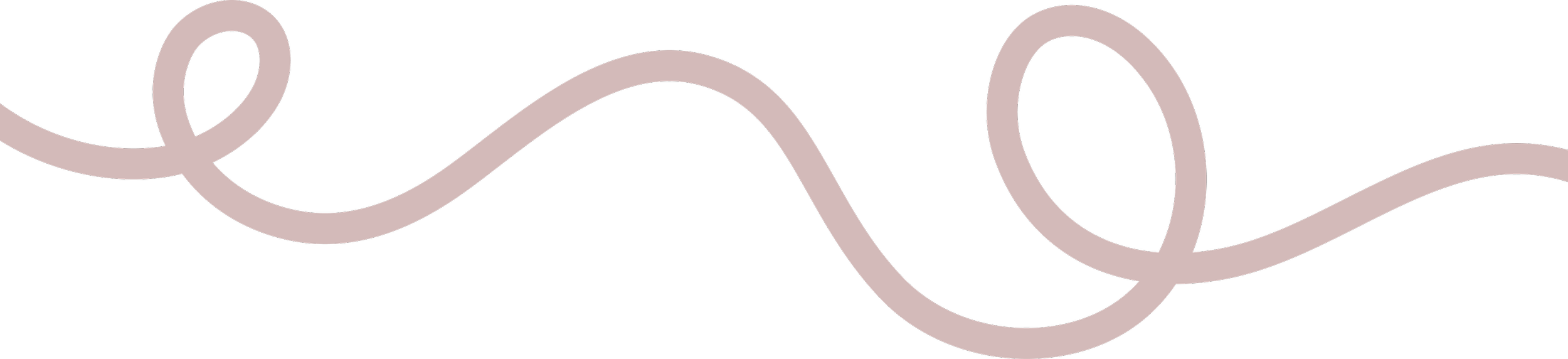 A decorative design with a pink, intertwined, looped line pattern on a black background.