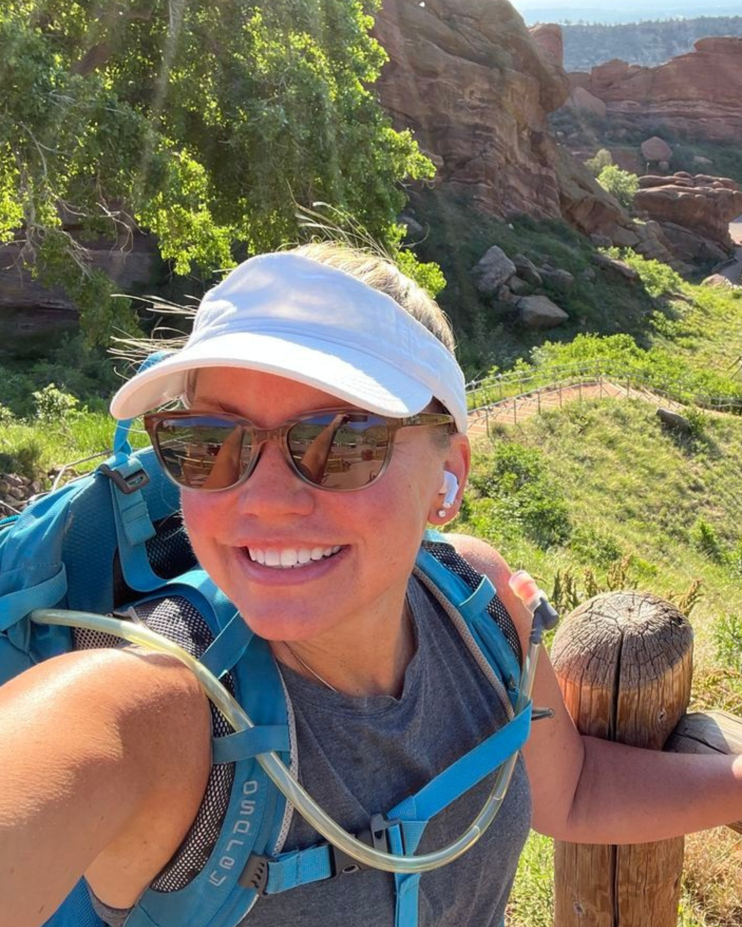 Deanna hiking in colorado landscape
