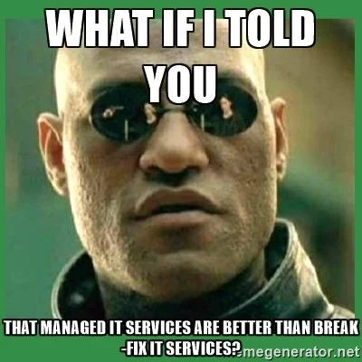 a meme of Morpheus from the Matrix with text
