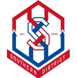 Logo of the Southern District, featuring red and blue intertwined elements with 'EST. 2002' in red and blue, and the words 'Southern District' in a red banner at the bottom.