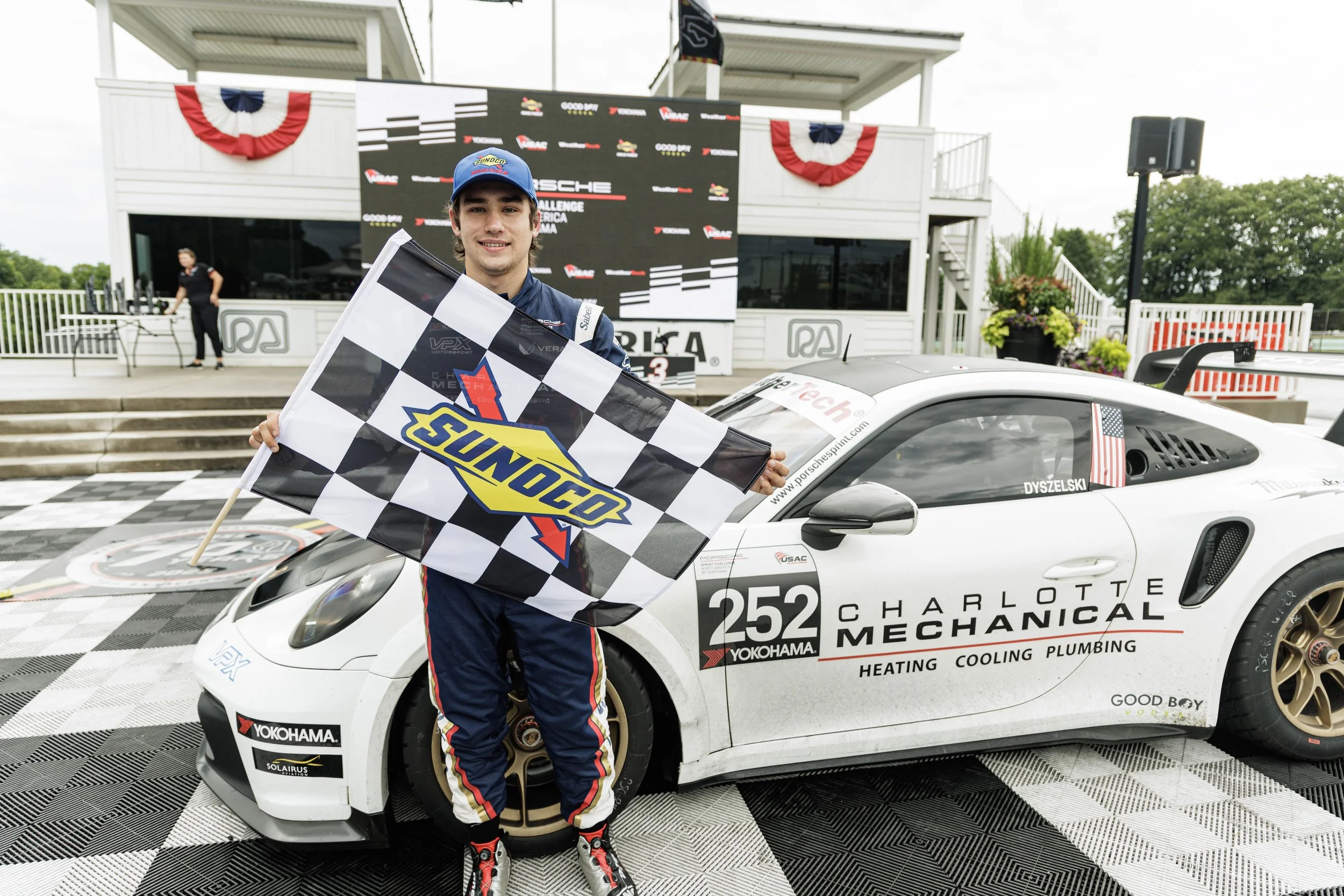 DANNY DYSZELSKI CLAIMS FIRST PORSCHE SPRINT CHALLENGE GT3 CUP WIN IN DOMINANT ROAD AMERICA PERFORMANCE