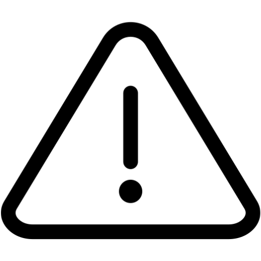 Warning icon with an exclamation mark inside a triangle.