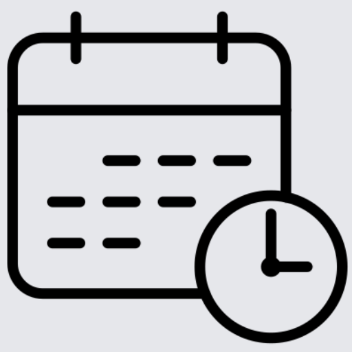 Calendar icon with a clock overlay