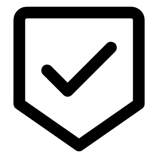 A shield icon with a checkmark inside it.