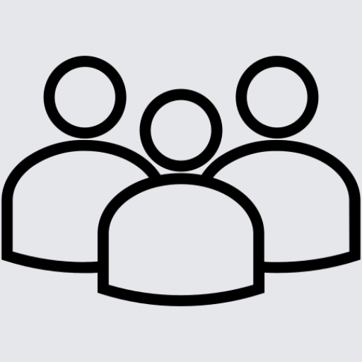 An icon of three people, representing a group or team.