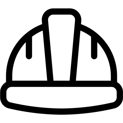 Line drawing of a construction helmet