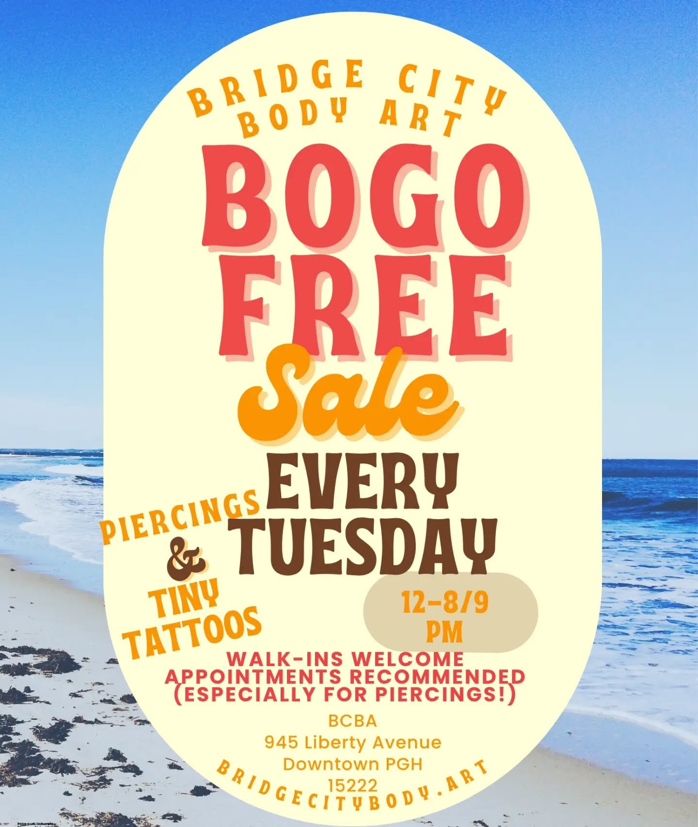 Hey, it's Summertime (mostly), and if you are struggling to find the perfect Tuesday Warm Weather activity---we have the solution for you! Visit us in our cool, woman owned, women employed, cozy, AIR CONDITIONED studio in the heart of downtown Pittsb