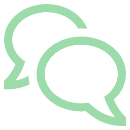 Two overlapping speech bubbles