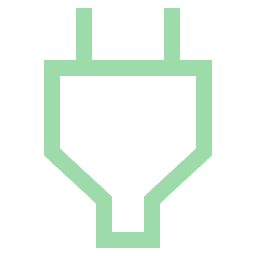 A stylized electric plug icon.