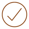 A checkmark inside a circle.