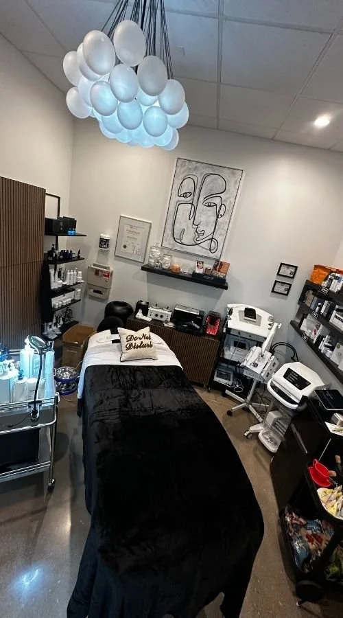 The treatment space inside Preparations Skin Spa in Richardson, TX