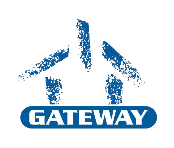 Gateway school programme logo in blue and white.